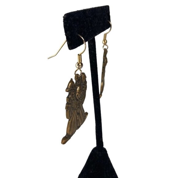 Vintage Brass Clown Earrrings Dangle Circus Clown Lightweight 1.25 inch - Picture 4 of 6